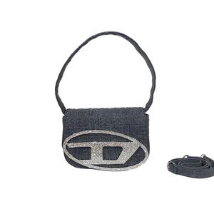 Diesel Grey Diamond Logo Shoulder Bag